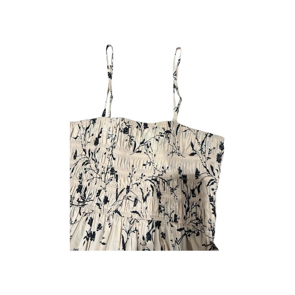NWT Abound Nordstrom Ivory Black Floral Smocked Midi Sundress S - Picture 2 of 7